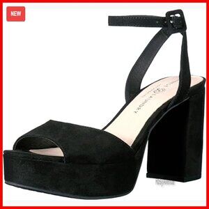 Platform Peep Toe Sandals with Ankle Strap and Block Heel